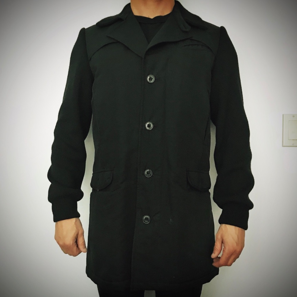 LOVE MOSCHINO Mens Trench w Knit Sleeves 🕴🏻